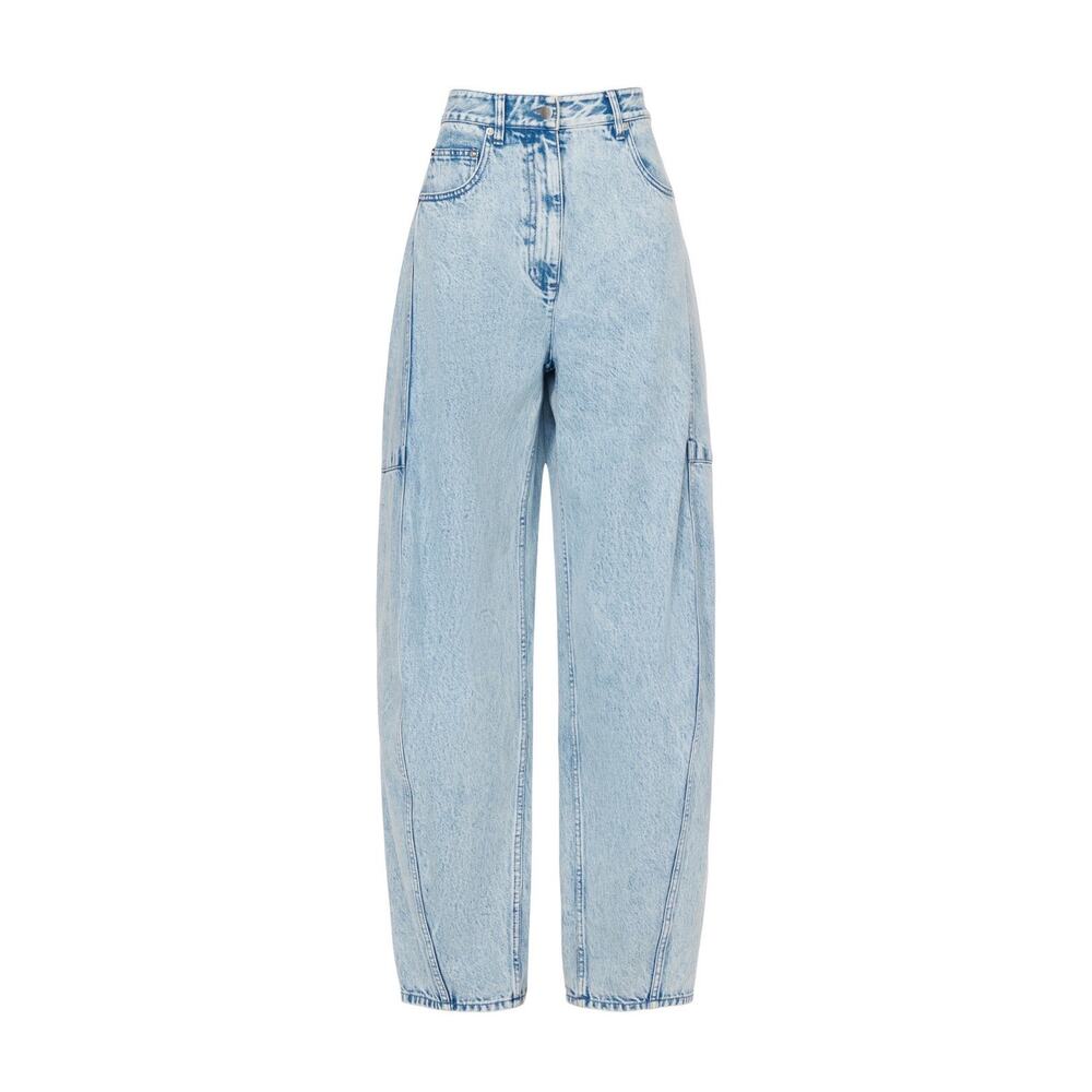 Tibi Acid Wash Light Blue Iceberg Baggy Patched Barrel Leg Relaxed Jeans Size 31 - Picture 6 of 16